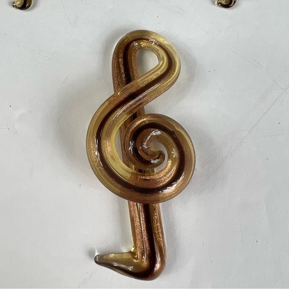 Murano glass earring and pendant set musical note - Picture 7 of 9